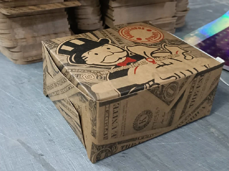 Caja personalizada para hamburguesas impresa por Idex Publicidad en Medellí