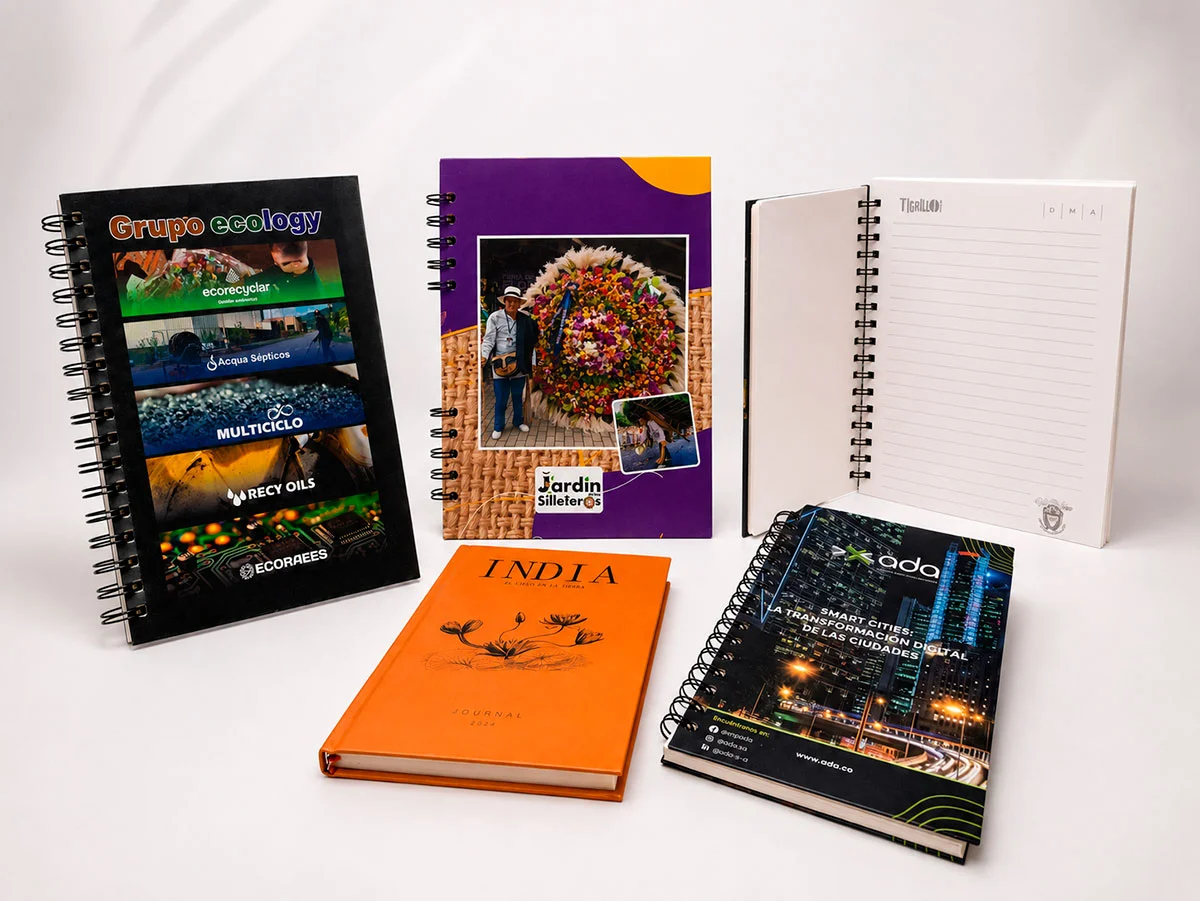 Agendas y cuadernos personalizados con diferentes diseños y acabados