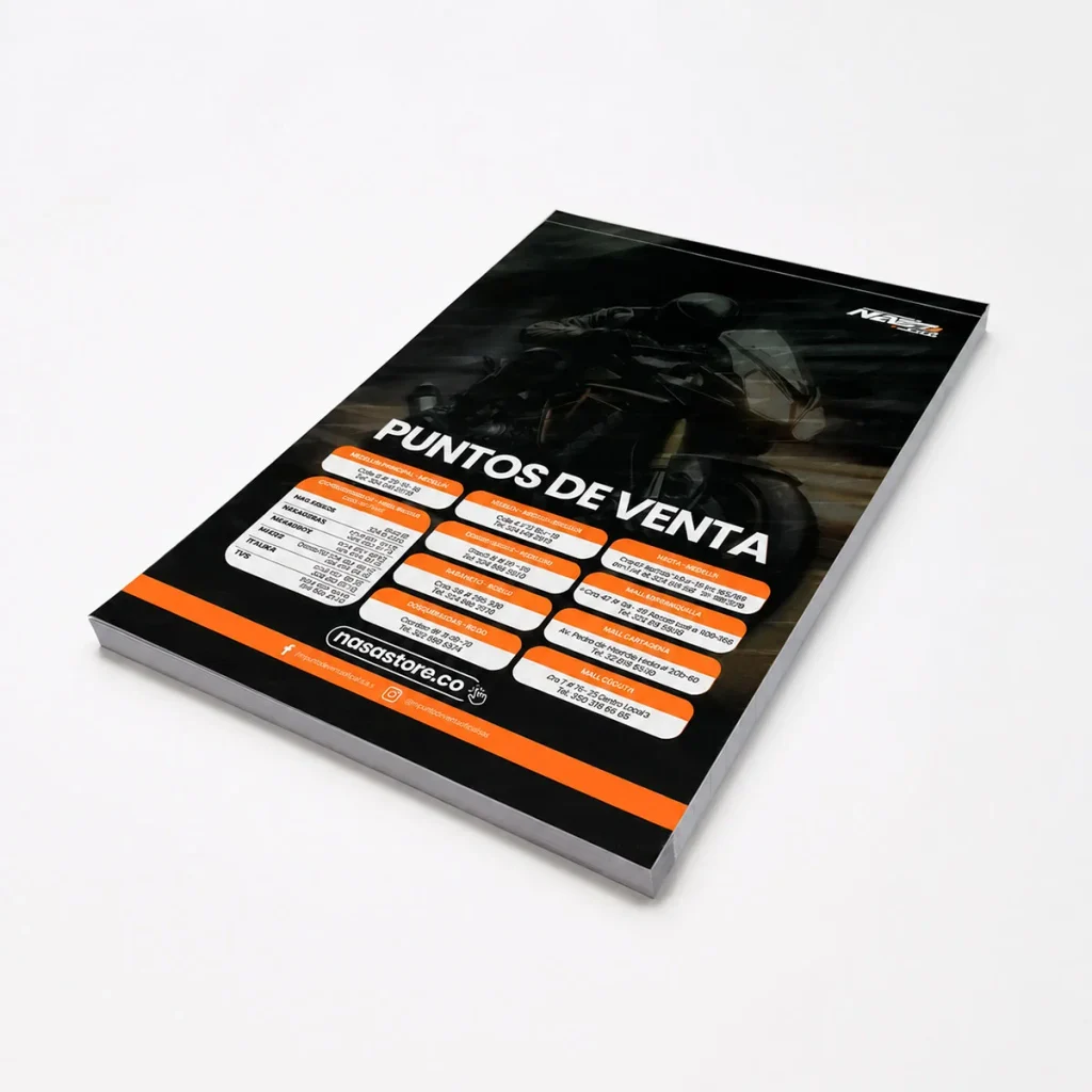 Libreta personalizada en Medellín con portada impresa para marca Nasastore